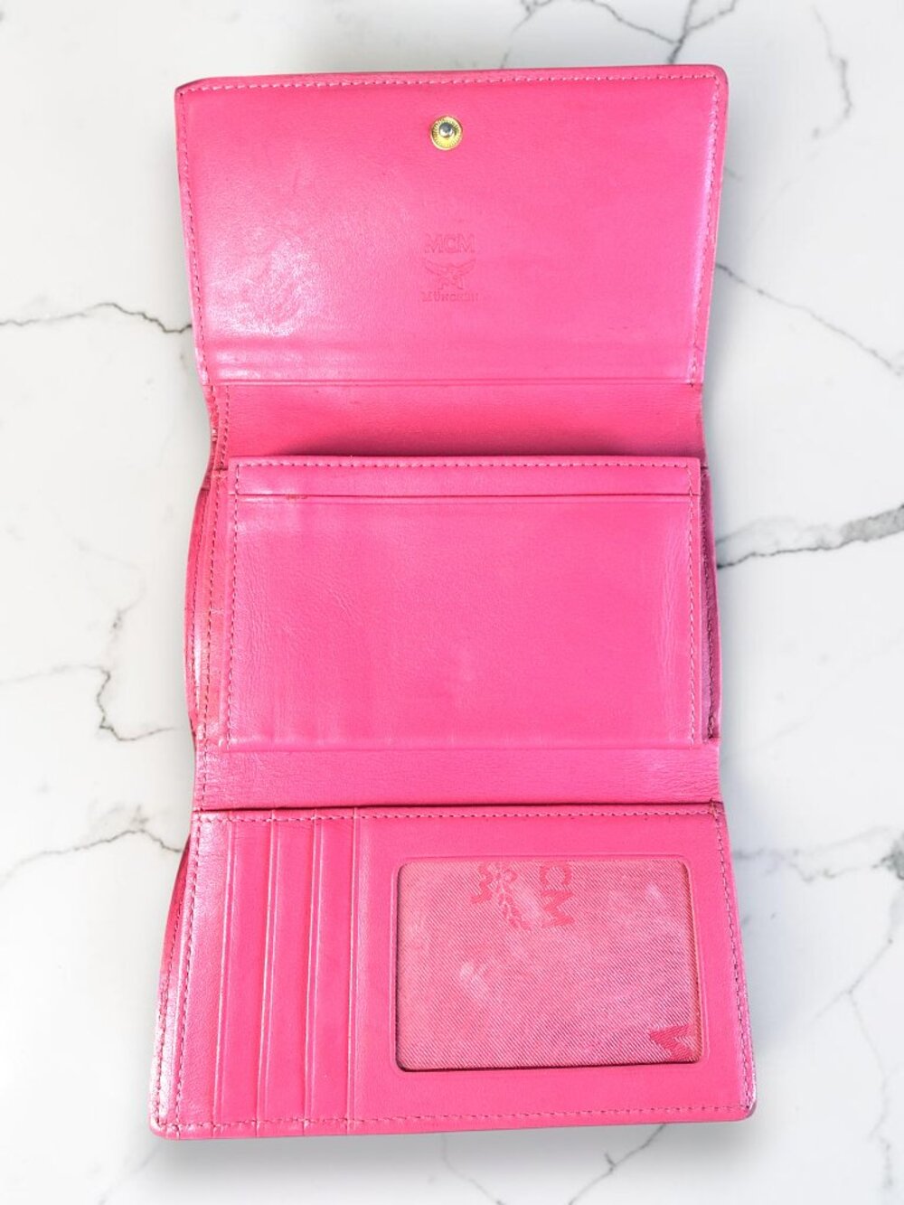 MCM Rare Sweet Visetos Cherry Heart Trifold Wallet Limited Edition 2012 with COA - Picture 10 of 16